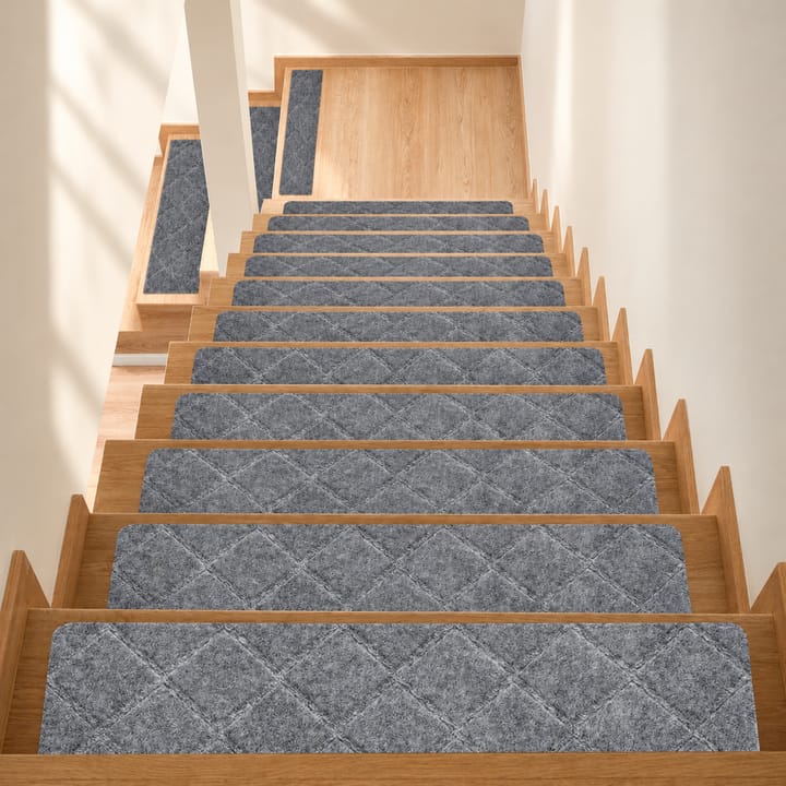 Diamond Loop Stair Treads, Gray