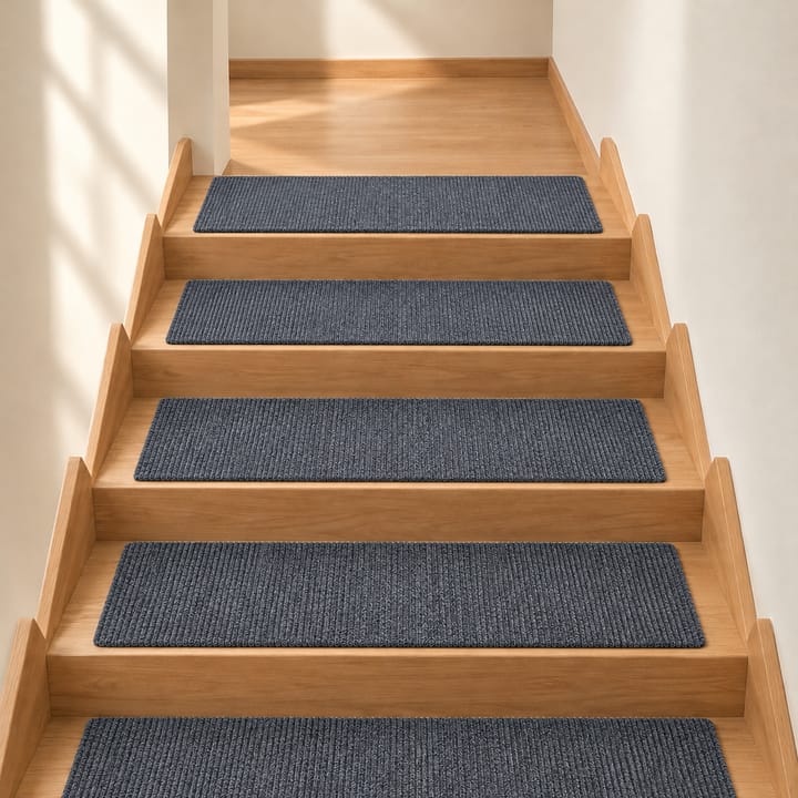 Warm Loop Anti Slip Stair Treads, Dark gray