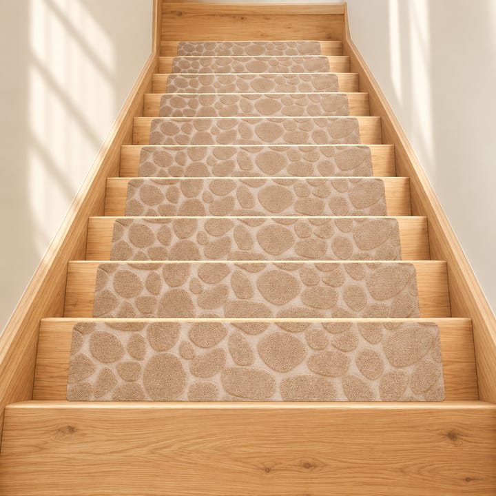 Stone Lattice Stair Tread Mats, Beige lattice