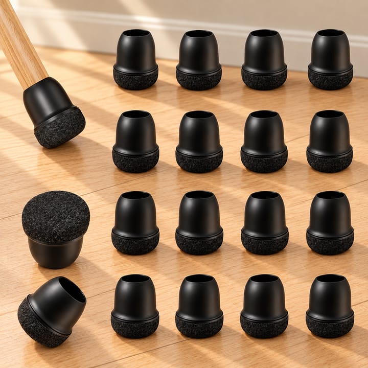 Silicone Felt Chair Leg Protectors, Small: 0.5-1 in